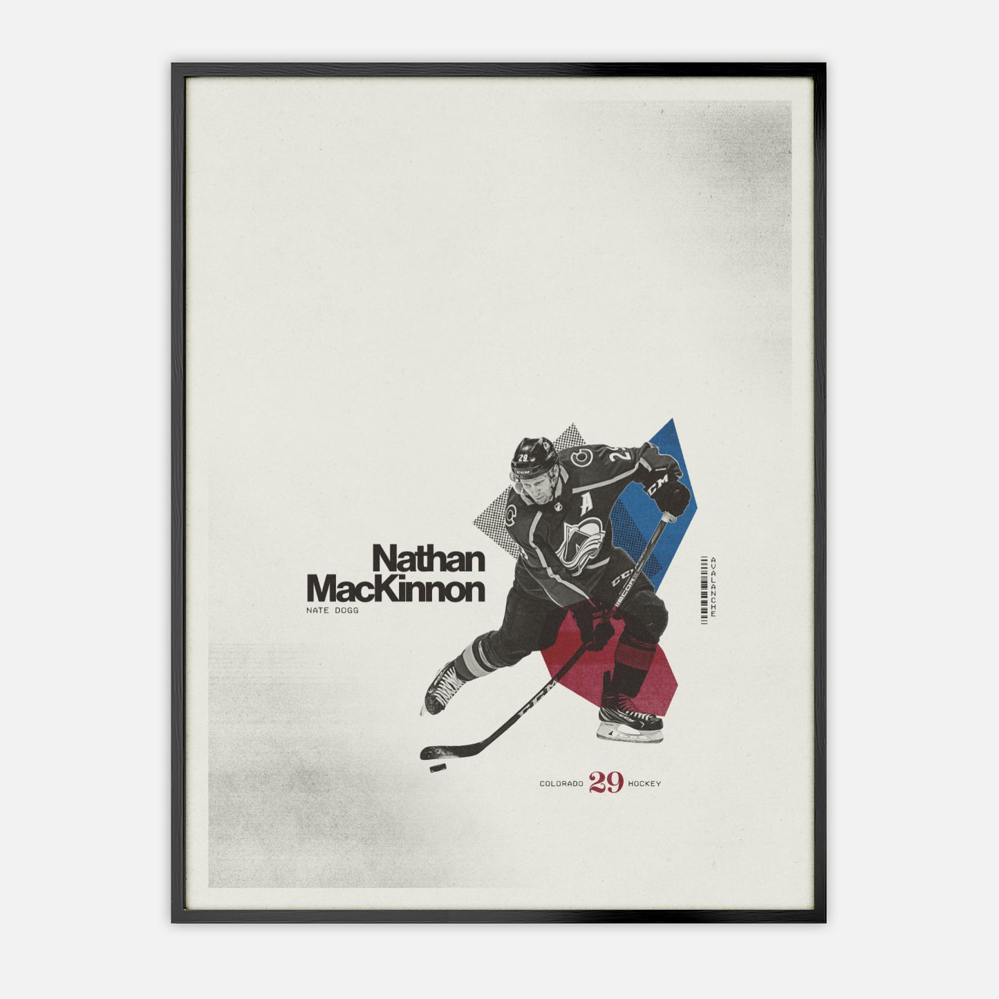 Nathan MacKinnon Minimalistic Poster Colorado Avalanche