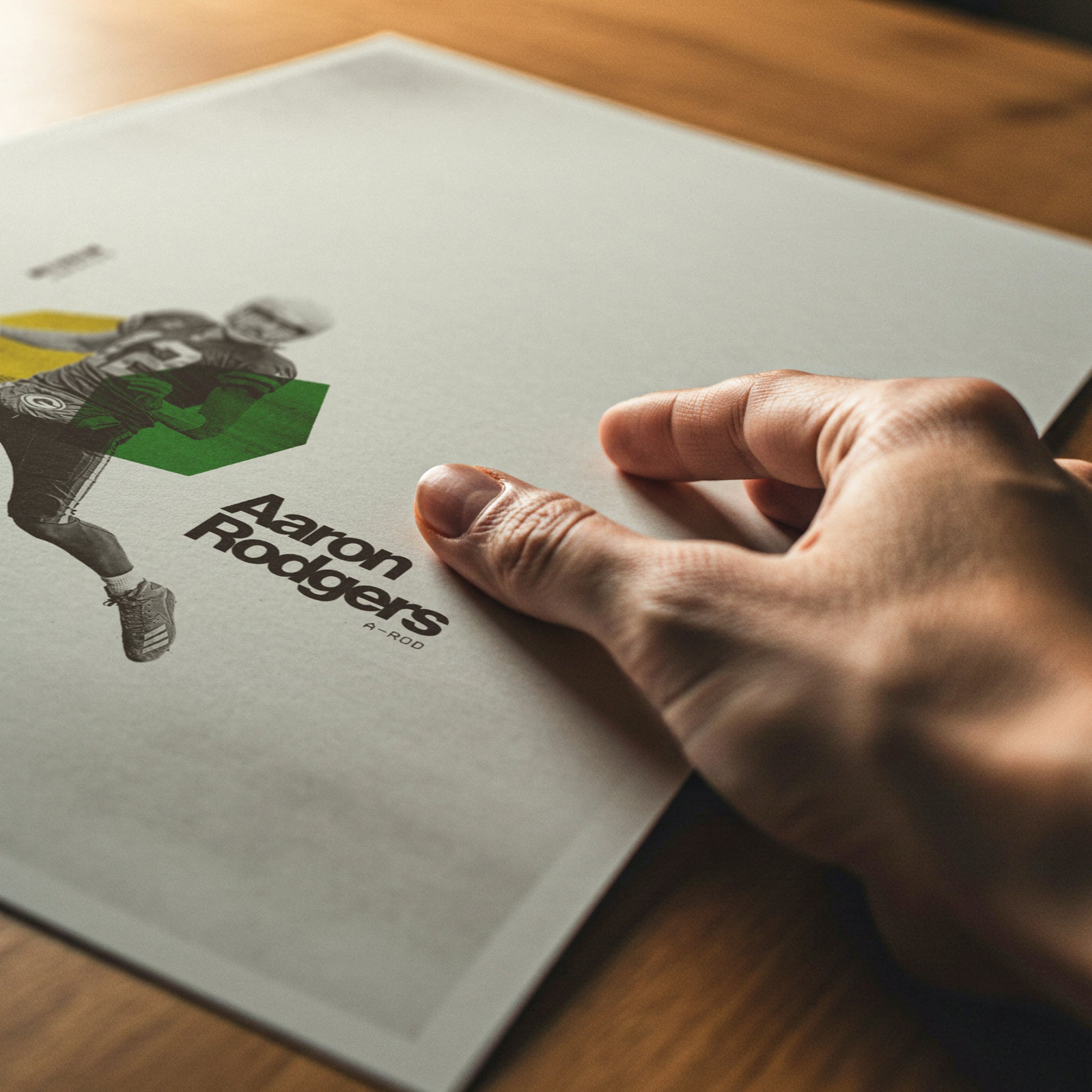 Aaron Rodgers Minimalistic Poster Green Bay Packers