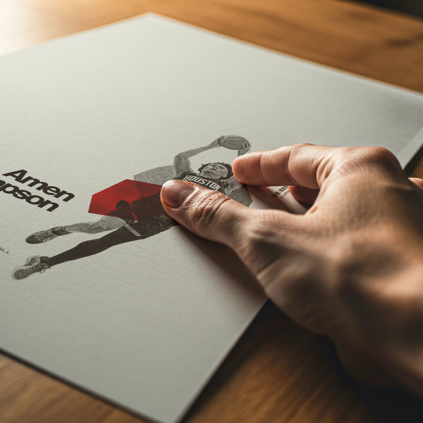 Amen Thompson Minimalistic Poster Houston Rockets