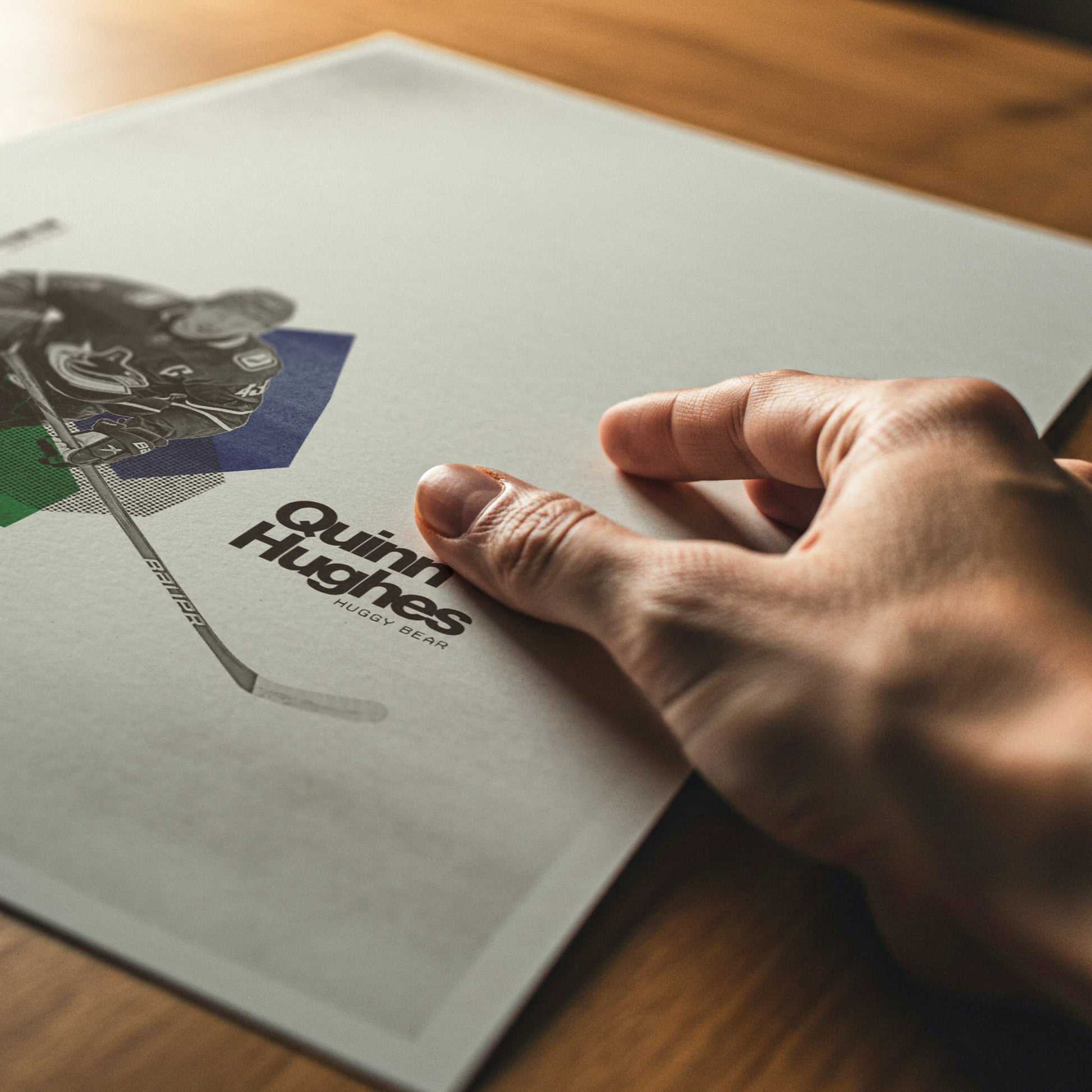 Quinn Hughes Minimalistic Poster Vancouver Canucks